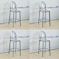 Scandinavian Design Plastic Counter Barstools Full Back Stools for Home Black 4 Piece Set Bar Stool(30"H) Clearhalo 'Bar Furniture' 'Bar Stools' 'bar_stools' 'furn' 'furn_bar_stools' 'Furniture' 'furniture_bar_stools' 'Kitchen & Dining Furniture' 4769194
