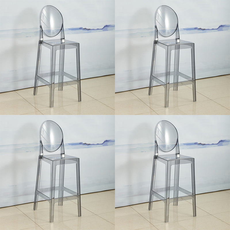 Scandinavian Design Plastic Counter Barstools Full Back Stools for Home Black 4 Piece Set Bar Stool(30"H) Clearhalo 'Bar Furniture' 'Bar Stools' 'bar_stools' 'furn' 'furn_bar_stools' 'Furniture' 'furniture_bar_stools' 'Kitchen & Dining Furniture' 4769194