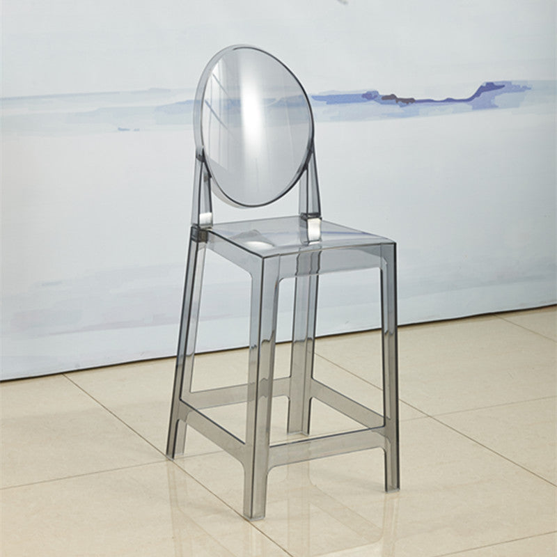 Scandinavian Design Plastic Counter Barstools Full Back Stools for Home Smoke Gray 1 Piece Counter Stool(26"H) Clearhalo 'Bar Furniture' 'Bar Stools' 'bar_stools' 'furn' 'furn_bar_stools' 'Furniture' 'furniture_bar_stools' 'Kitchen & Dining Furniture' 4769195