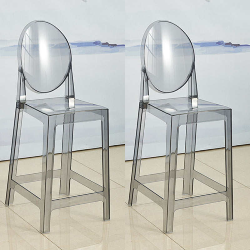 Scandinavian Design Plastic Counter Barstools Full Back Stools for Home Smoke Gray 2 Piece Set Counter Stool(26"H) Clearhalo 'Bar Furniture' 'Bar Stools' 'bar_stools' 'furn' 'furn_bar_stools' 'Furniture' 'furniture_bar_stools' 'Kitchen & Dining Furniture' 4769198