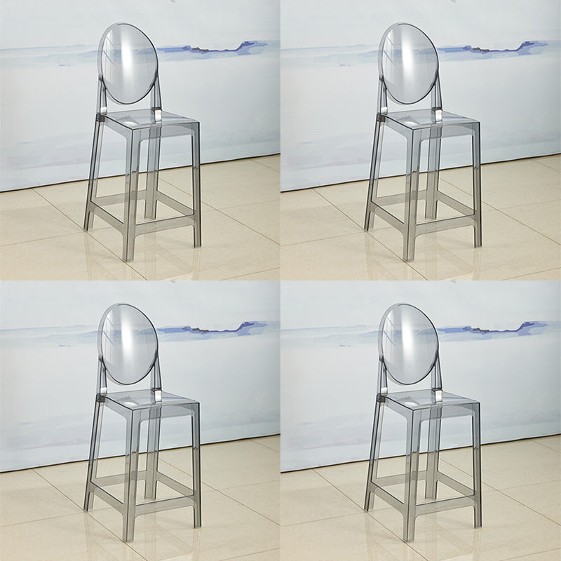Scandinavian Design Plastic Counter Barstools Full Back Stools for Home Smoke Gray 4 Piece Set Counter Stool(26"H) Clearhalo 'Bar Furniture' 'Bar Stools' 'bar_stools' 'furn' 'furn_bar_stools' 'Furniture' 'furniture_bar_stools' 'Kitchen & Dining Furniture' 4769200