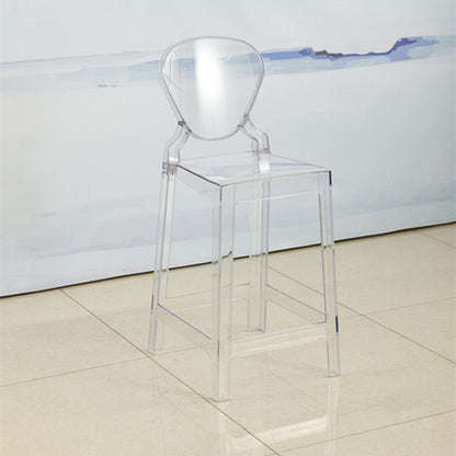Scandinavian Design Plastic Counter Barstools Full Back Stools for Home White-Clear 1 Piece Counter Stool(26"H) Clearhalo 'Bar Furniture' 'Bar Stools' 'bar_stools' 'furn' 'furn_bar_stools' 'Furniture' 'furniture_bar_stools' 'Kitchen & Dining Furniture' 4769202
