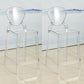 Scandinavian Design Plastic Counter Barstools Full Back Stools for Home White-Clear 2 Piece Set Counter Stool(26"H) Clearhalo 'Bar Furniture' 'Bar Stools' 'bar_stools' 'furn' 'furn_bar_stools' 'Furniture' 'furniture_bar_stools' 'Kitchen & Dining Furniture' 4769203