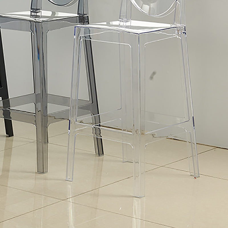 Scandinavian Design Plastic Counter Barstools Full Back Stools for Home Clearhalo 'Bar Furniture' 'Bar Stools' 'bar_stools' 'furn' 'furn_bar_stools' 'Furniture' 'furniture_bar_stools' 'Kitchen & Dining Furniture' 4769204