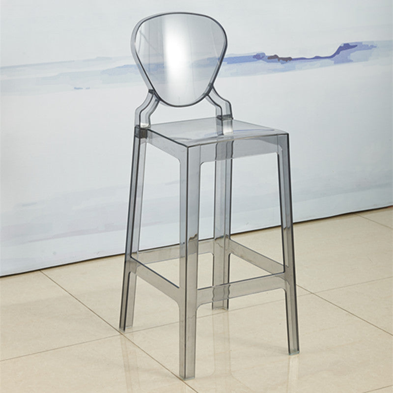 Scandinavian Design Plastic Counter Barstools Full Back Stools for Home Black Clear 1 Piece Bar Stool(30"H) Clearhalo 'Bar Furniture' 'Bar Stools' 'bar_stools' 'furn' 'furn_bar_stools' 'Furniture' 'furniture_bar_stools' 'Kitchen & Dining Furniture' 4769207