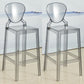 Scandinavian Design Plastic Counter Barstools Full Back Stools for Home Black Clear 2 Piece Set Bar Stool(30"H) Clearhalo 'Bar Furniture' 'Bar Stools' 'bar_stools' 'furn' 'furn_bar_stools' 'Furniture' 'furniture_bar_stools' 'Kitchen & Dining Furniture' 4769209