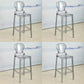 Scandinavian Design Plastic Counter Barstools Full Back Stools for Home Black Clear 4 Piece Set Bar Stool(30"H) Clearhalo 'Bar Furniture' 'Bar Stools' 'bar_stools' 'furn' 'furn_bar_stools' 'Furniture' 'furniture_bar_stools' 'Kitchen & Dining Furniture' 4769212