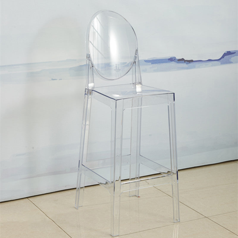 Scandinavian Design Plastic Counter Barstools Full Back Stools for Home Transparent 1 Piece Bar Stool(30"H) Clearhalo 'Bar Furniture' 'Bar Stools' 'bar_stools' 'furn' 'furn_bar_stools' 'Furniture' 'furniture_bar_stools' 'Kitchen & Dining Furniture' 4769214