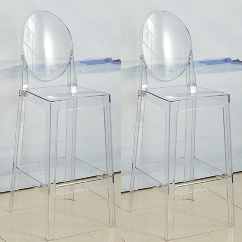 Scandinavian Design Plastic Counter Barstools Full Back Stools for Home Transparent 2 Piece Set Bar Stool(30"H) Clearhalo 'Bar Furniture' 'Bar Stools' 'bar_stools' 'furn' 'furn_bar_stools' 'Furniture' 'furniture_bar_stools' 'Kitchen & Dining Furniture' 4769215