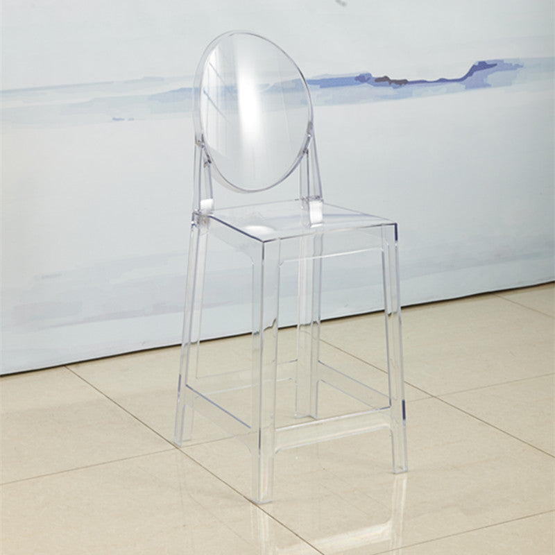 Scandinavian Design Plastic Counter Barstools Full Back Stools for Home Clear-Grey 1 Piece Counter Stool(26"H) Clearhalo 'Bar Furniture' 'Bar Stools' 'bar_stools' 'furn' 'furn_bar_stools' 'Furniture' 'furniture_bar_stools' 'Kitchen & Dining Furniture' 4769217