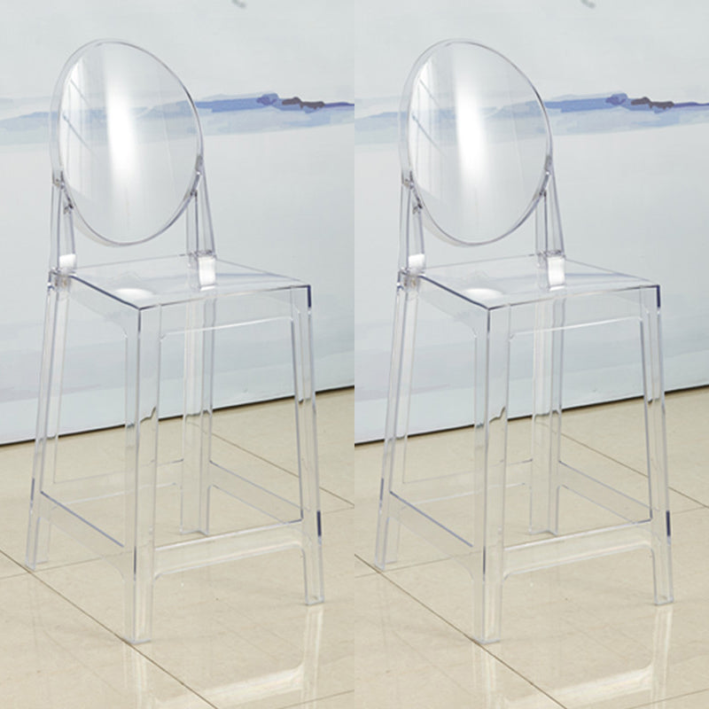 Scandinavian Design Plastic Counter Barstools Full Back Stools for Home Clear-Grey 2 Piece Set Counter Stool(26"H) Clearhalo 'Bar Furniture' 'Bar Stools' 'bar_stools' 'furn' 'furn_bar_stools' 'Furniture' 'furniture_bar_stools' 'Kitchen & Dining Furniture' 4769218