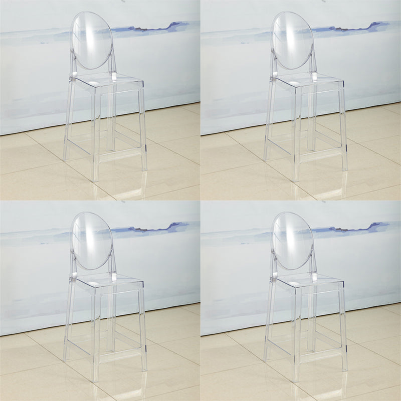 Scandinavian Design Plastic Counter Barstools Full Back Stools for Home Clear-Grey 4 Piece Set Counter Stool(26"H) Clearhalo 'Bar Furniture' 'Bar Stools' 'bar_stools' 'furn' 'furn_bar_stools' 'Furniture' 'furniture_bar_stools' 'Kitchen & Dining Furniture' 4769219