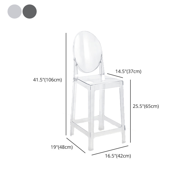 Scandinavian Design Plastic Counter Barstools Full Back Stools for Home Clearhalo 'Bar Furniture' 'Bar Stools' 'bar_stools' 'furn' 'furn_bar_stools' 'Furniture' 'furniture_bar_stools' 'Kitchen & Dining Furniture' 4769220