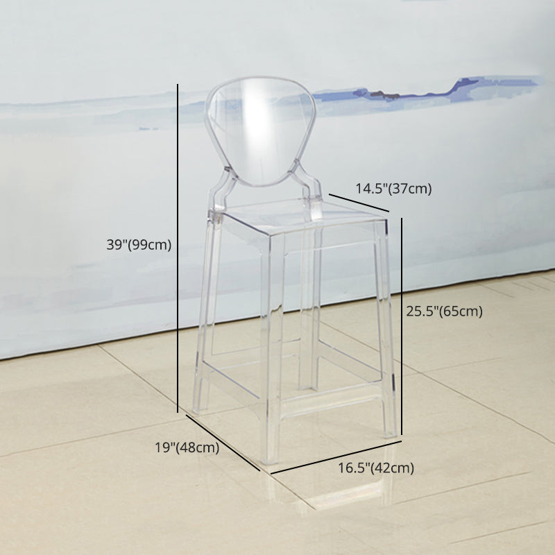 Scandinavian Design Plastic Counter Barstools Full Back Stools for Home Clearhalo 'Bar Furniture' 'Bar Stools' 'bar_stools' 'furn' 'furn_bar_stools' 'Furniture' 'furniture_bar_stools' 'Kitchen & Dining Furniture' 4769221