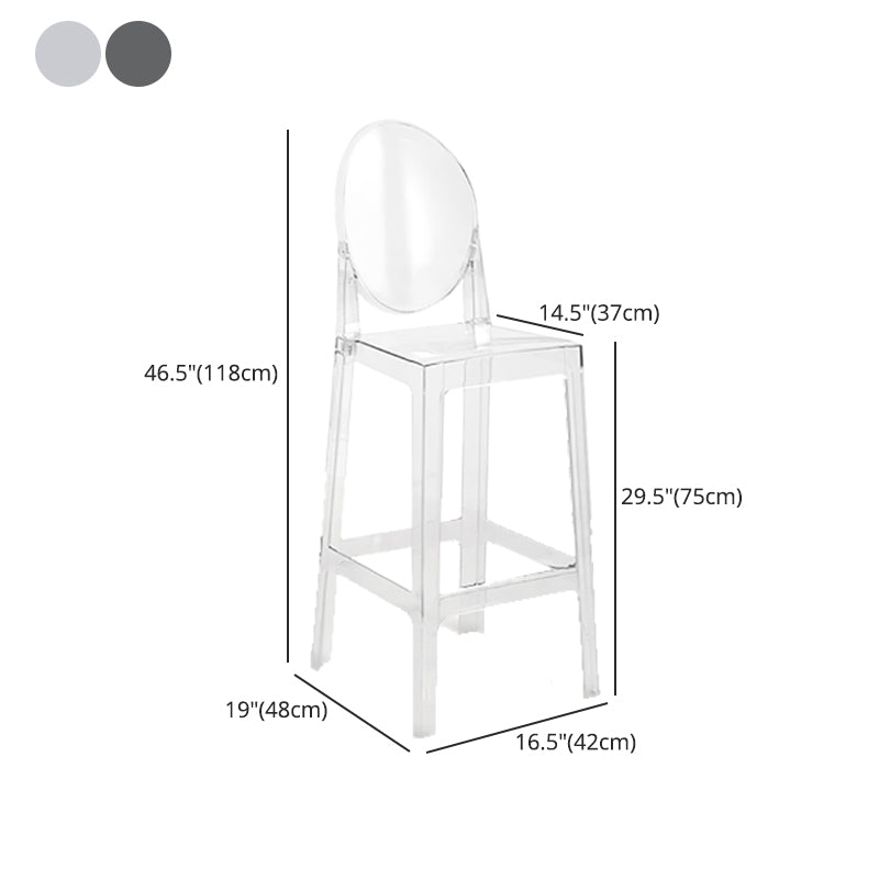 Scandinavian Design Plastic Counter Barstools Full Back Stools for Home Clearhalo 'Bar Furniture' 'Bar Stools' 'bar_stools' 'furn' 'furn_bar_stools' 'Furniture' 'furniture_bar_stools' 'Kitchen & Dining Furniture' 4769222
