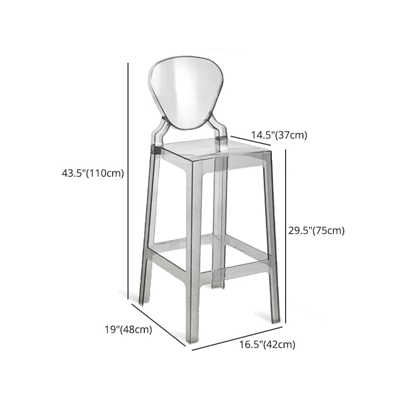 Scandinavian Design Plastic Counter Barstools Full Back Stools for Home Clearhalo 'Bar Furniture' 'Bar Stools' 'bar_stools' 'furn' 'furn_bar_stools' 'Furniture' 'furniture_bar_stools' 'Kitchen & Dining Furniture' 4769223