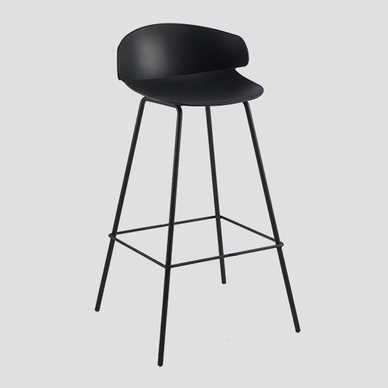 Contemporary Design Plastic Counter Barstools Low Back Stools for Home Black 1 Piece Clearhalo 'Bar Furniture' 'Bar Stools' 'bar_stools' 'furn' 'furn_bar_stools' 'Furniture' 'furniture_bar_stools' 'Kitchen & Dining Furniture' 4769225