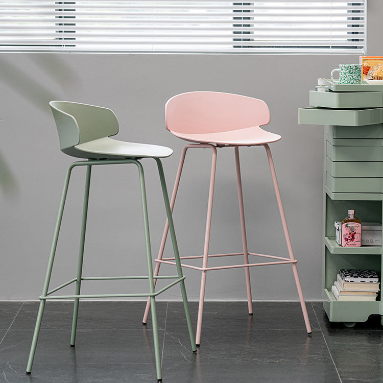 Contemporary Design Plastic Counter Barstools Low Back Stools for Home Clearhalo 'Bar Furniture' 'Bar Stools' 'bar_stools' 'furn' 'furn_bar_stools' 'Furniture' 'furniture_bar_stools' 'Kitchen & Dining Furniture' 4769227
