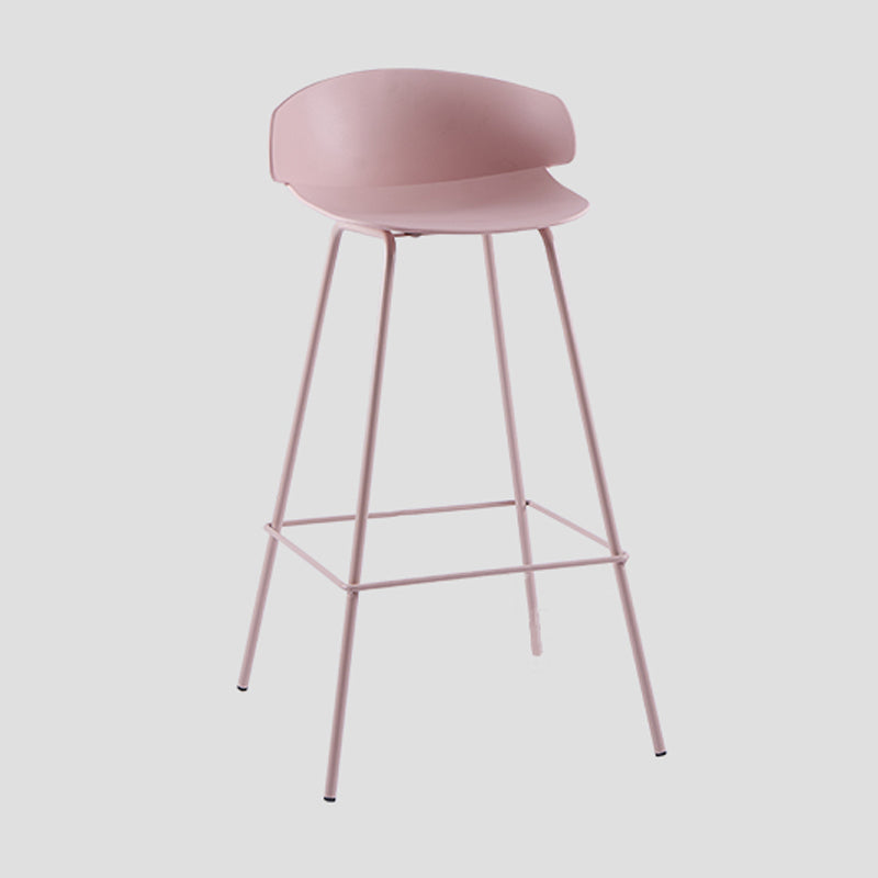Contemporary Design Plastic Counter Barstools Low Back Stools for Home Pink 1 Piece Clearhalo 'Bar Furniture' 'Bar Stools' 'bar_stools' 'furn' 'furn_bar_stools' 'Furniture' 'furniture_bar_stools' 'Kitchen & Dining Furniture' 4769228