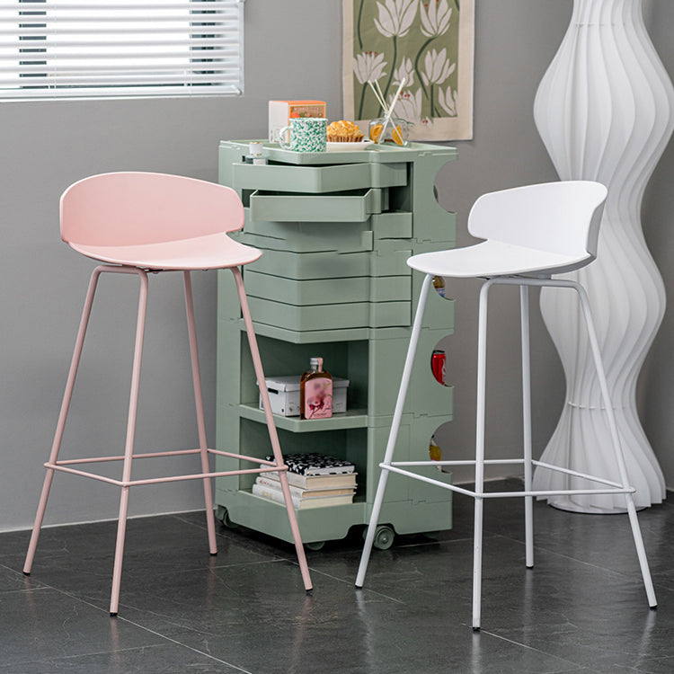 Contemporary Design Plastic Counter Barstools Low Back Stools for Home Clearhalo 'Bar Furniture' 'Bar Stools' 'bar_stools' 'furn' 'furn_bar_stools' 'Furniture' 'furniture_bar_stools' 'Kitchen & Dining Furniture' 4769229