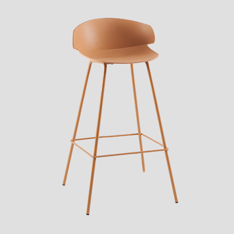 Contemporary Design Plastic Counter Barstools Low Back Stools for Home Orange 1 Piece Clearhalo 'Bar Furniture' 'Bar Stools' 'bar_stools' 'furn' 'furn_bar_stools' 'Furniture' 'furniture_bar_stools' 'Kitchen & Dining Furniture' 4769233