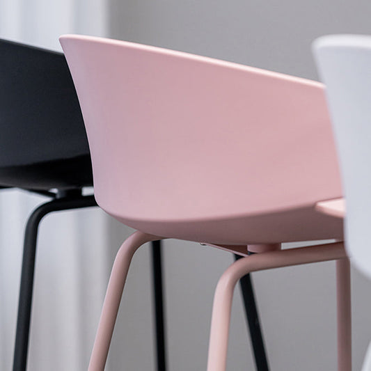 Contemporary Design Plastic Counter Barstools Low Back Stools for Home Clearhalo 'Bar Furniture' 'Bar Stools' 'bar_stools' 'furn' 'furn_bar_stools' 'Furniture' 'furniture_bar_stools' 'Kitchen & Dining Furniture' 4769236