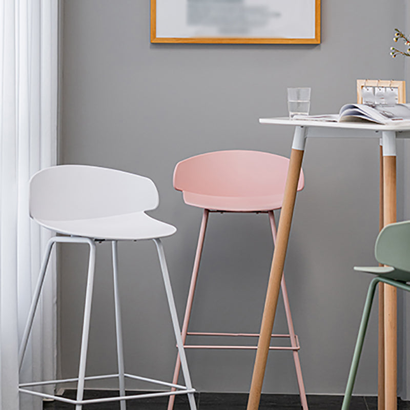 Contemporary Design Plastic Counter Barstools Low Back Stools for Home Clearhalo 'Bar Furniture' 'Bar Stools' 'bar_stools' 'furn' 'furn_bar_stools' 'Furniture' 'furniture_bar_stools' 'Kitchen & Dining Furniture' 4769238