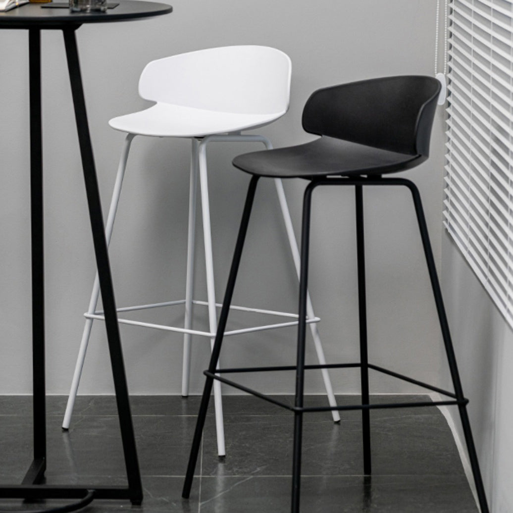 Contemporary Design Plastic Counter Barstools Low Back Stools for Home Clearhalo 'Bar Furniture' 'Bar Stools' 'bar_stools' 'furn' 'furn_bar_stools' 'Furniture' 'furniture_bar_stools' 'Kitchen & Dining Furniture' 4769239
