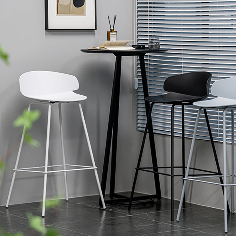 Contemporary Design Plastic Counter Barstools Low Back Stools for Home Clearhalo 'Bar Furniture' 'Bar Stools' 'bar_stools' 'furn' 'furn_bar_stools' 'Furniture' 'furniture_bar_stools' 'Kitchen & Dining Furniture' 4769241