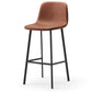 Contemporary Design Leather Counter Stool Low Back Armless Stools with Metal Base Brown 1 Piece Clearhalo 'Bar Furniture' 'Bar Stools' 'bar_stools' 'furn' 'furn_bar_stools' 'Furniture' 'furniture_bar_stools' 'Kitchen & Dining Furniture' 4769250