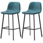 Contemporary Design Leather Counter Stool Low Back Armless Stools with Metal Base Blue 2 Piece Set Clearhalo 'Bar Furniture' 'Bar Stools' 'bar_stools' 'furn' 'furn_bar_stools' 'Furniture' 'furniture_bar_stools' 'Kitchen & Dining Furniture' 4769257