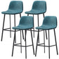 Contemporary Design Leather Counter Stool Low Back Armless Stools with Metal Base Blue 4 Piece Set Clearhalo 'Bar Furniture' 'Bar Stools' 'bar_stools' 'furn' 'furn_bar_stools' 'Furniture' 'furniture_bar_stools' 'Kitchen & Dining Furniture' 4769259