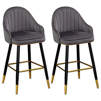 Metal Contemporary Dining Room Arm Stool Kitchen Low Back Bar Stool Dark Gray 2 Piece Set Clearhalo 'Bar Furniture' 'Bar Stools' 'bar_stools' 'furn' 'furn_bar_stools' 'Furniture' 'furniture_bar_stools' 'Kitchen & Dining Furniture' 4769267