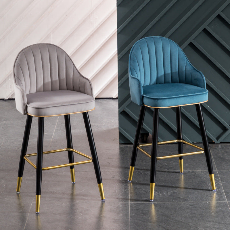 Metal Contemporary Dining Room Arm Stool Kitchen Low Back Bar Stool Clearhalo 'Bar Furniture' 'Bar Stools' 'bar_stools' 'furn' 'furn_bar_stools' 'Furniture' 'furniture_bar_stools' 'Kitchen & Dining Furniture' 4769269