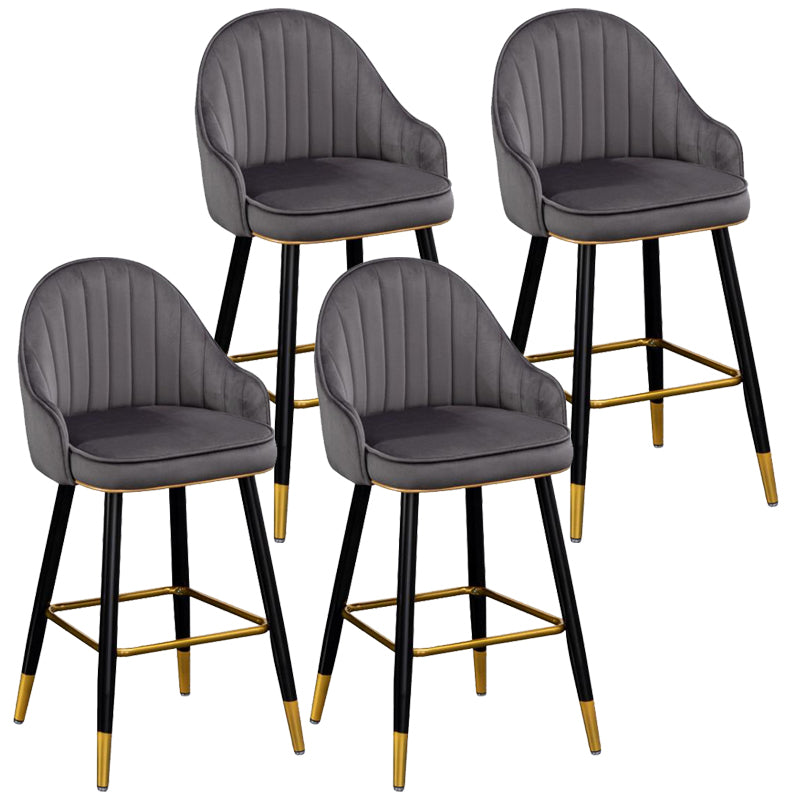 Metal Contemporary Dining Room Arm Stool Kitchen Low Back Bar Stool Dark Gray 4 Piece Set Clearhalo 'Bar Furniture' 'Bar Stools' 'bar_stools' 'furn' 'furn_bar_stools' 'Furniture' 'furniture_bar_stools' 'Kitchen & Dining Furniture' 4769270
