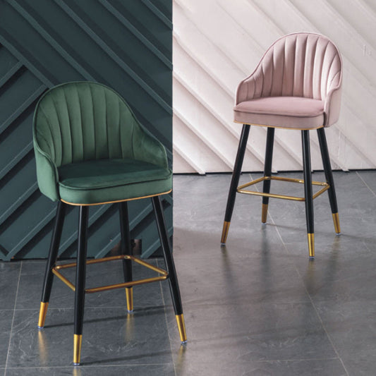 Metal Contemporary Dining Room Arm Stool Kitchen Low Back Bar Stool Clearhalo 'Bar Furniture' 'Bar Stools' 'bar_stools' 'furn' 'furn_bar_stools' 'Furniture' 'furniture_bar_stools' 'Kitchen & Dining Furniture' 4769271