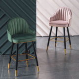 Metal Contemporary Dining Room Arm Stool Kitchen Low Back Bar Stool Clearhalo 'Bar Furniture' 'Bar Stools' 'bar_stools' 'furn' 'furn_bar_stools' 'Furniture' 'furniture_bar_stools' 'Kitchen & Dining Furniture' 4769271