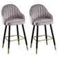 Metal Contemporary Dining Room Arm Stool Kitchen Low Back Bar Stool Light Gray 2 Piece Set Clearhalo 'Bar Furniture' 'Bar Stools' 'bar_stools' 'furn' 'furn_bar_stools' 'Furniture' 'furniture_bar_stools' 'Kitchen & Dining Furniture' 4769272