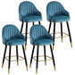 Metal Contemporary Dining Room Arm Stool Kitchen Low Back Bar Stool Blue 4 Piece Set Clearhalo 'Bar Furniture' 'Bar Stools' 'bar_stools' 'furn' 'furn_bar_stools' 'Furniture' 'furniture_bar_stools' 'Kitchen & Dining Furniture' 4769280