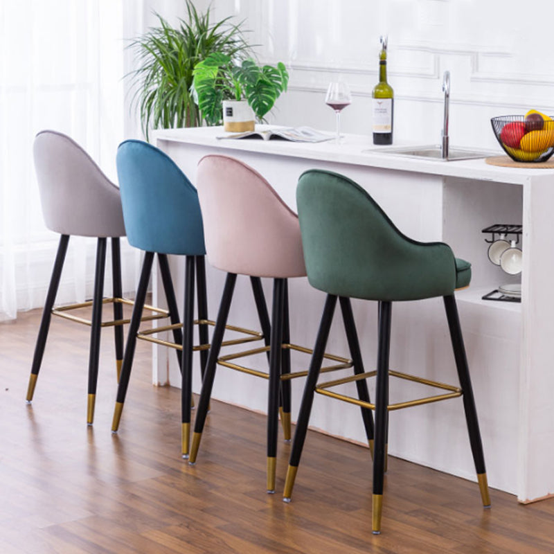 Metal Contemporary Dining Room Arm Stool Kitchen Low Back Bar Stool Clearhalo 'Bar Furniture' 'Bar Stools' 'bar_stools' 'furn' 'furn_bar_stools' 'Furniture' 'furniture_bar_stools' 'Kitchen & Dining Furniture' 4769281
