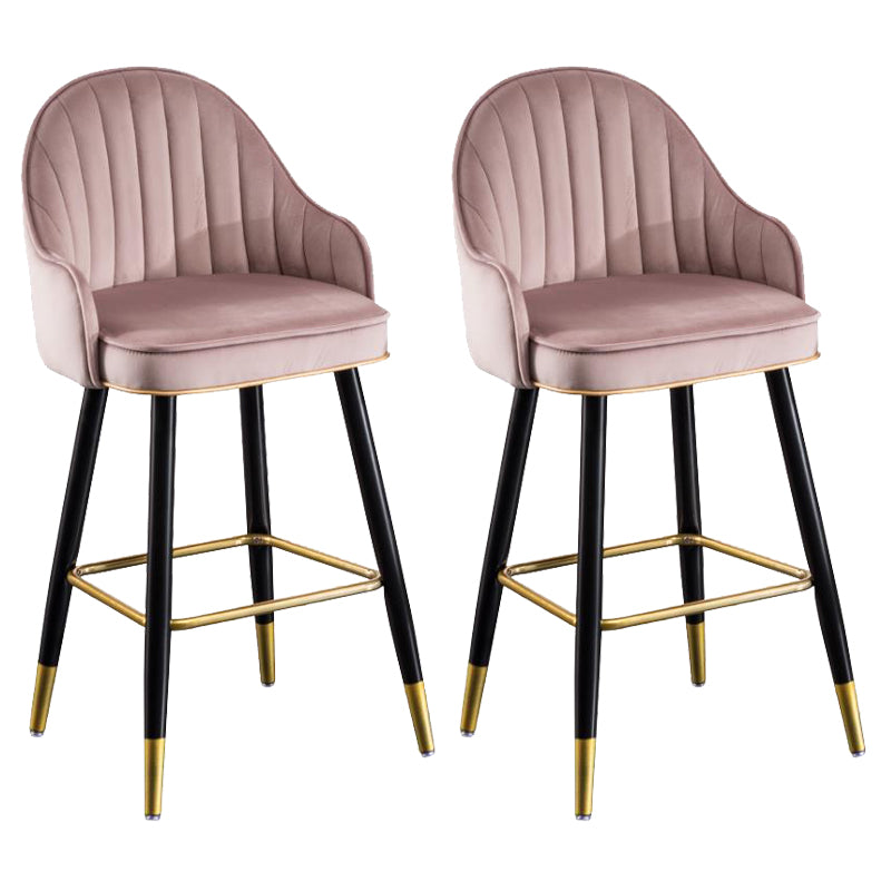 Metal Contemporary Dining Room Arm Stool Kitchen Low Back Bar Stool Cameo Brown 2 Piece Set Clearhalo 'Bar Furniture' 'Bar Stools' 'bar_stools' 'furn' 'furn_bar_stools' 'Furniture' 'furniture_bar_stools' 'Kitchen & Dining Furniture' 4769282