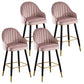 Metal Contemporary Dining Room Arm Stool Kitchen Low Back Bar Stool Cameo Brown 4 Piece Set Clearhalo 'Bar Furniture' 'Bar Stools' 'bar_stools' 'furn' 'furn_bar_stools' 'Furniture' 'furniture_bar_stools' 'Kitchen & Dining Furniture' 4769283