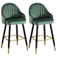Metal Contemporary Dining Room Arm Stool Kitchen Low Back Bar Stool Peacock Green 2 Piece Set Clearhalo 'Bar Furniture' 'Bar Stools' 'bar_stools' 'furn' 'furn_bar_stools' 'Furniture' 'furniture_bar_stools' 'Kitchen & Dining Furniture' 4769284