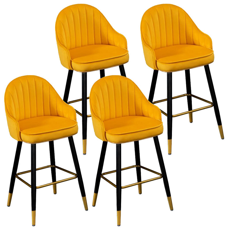 Metal Contemporary Dining Room Arm Stool Kitchen Low Back Bar Stool Orange 4 Piece Set Clearhalo 'Bar Furniture' 'Bar Stools' 'bar_stools' 'furn' 'furn_bar_stools' 'Furniture' 'furniture_bar_stools' 'Kitchen & Dining Furniture' 4769287