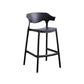 Plastic Contemporary Kitchen Dining Room Arm Stool Low Back Bar Stool Black 1 Piece Counter Stool(26"H) Clearhalo 'Bar Furniture' 'Bar Stools' 'bar_stools' 'Furniture' 'furniture_bar_stools' 'Kitchen & Dining Furniture' 4769311