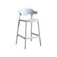 Plastic Contemporary Kitchen Dining Room Arm Stool Low Back Bar Stool Light Gray 1 Piece Counter Stool(26"H) Clearhalo 'Bar Furniture' 'Bar Stools' 'bar_stools' 'Furniture' 'furniture_bar_stools' 'Kitchen & Dining Furniture' 4769317