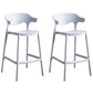 Plastic Contemporary Kitchen Dining Room Arm Stool Low Back Bar Stool Light Gray Set of 2 Counter Stool(26"H) Clearhalo 'Bar Furniture' 'Bar Stools' 'bar_stools' 'Furniture' 'furniture_bar_stools' 'Kitchen & Dining Furniture' 4769319