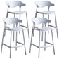 Plastic Contemporary Kitchen Dining Room Arm Stool Low Back Bar Stool Light Gray Set of 4 Counter Stool(26"H) Clearhalo 'Bar Furniture' 'Bar Stools' 'bar_stools' 'Furniture' 'furniture_bar_stools' 'Kitchen & Dining Furniture' 4769321