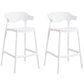Plastic Contemporary Kitchen Dining Room Arm Stool Low Back Bar Stool White Set of 2 Counter Stool(26"H) Clearhalo 'Bar Furniture' 'Bar Stools' 'bar_stools' 'Furniture' 'furniture_bar_stools' 'Kitchen & Dining Furniture' 4769324