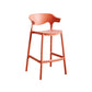 Plastic Contemporary Kitchen Dining Room Arm Stool Low Back Bar Stool Red 1 Piece Counter Stool(26"H) Clearhalo 'Bar Furniture' 'Bar Stools' 'bar_stools' 'Furniture' 'furniture_bar_stools' 'Kitchen & Dining Furniture' 4769329